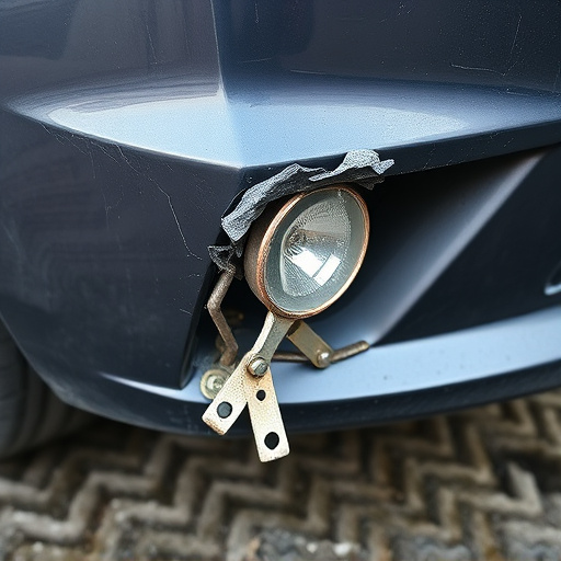 damaged car bumper