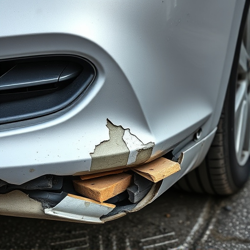 damaged car bumper