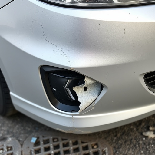 damaged car bumper