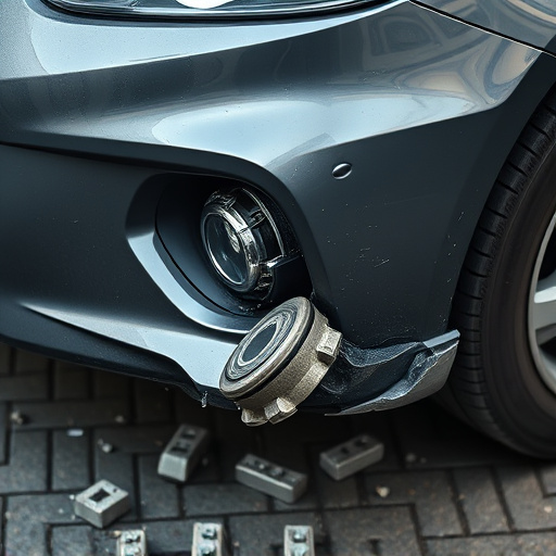 damaged car bumper