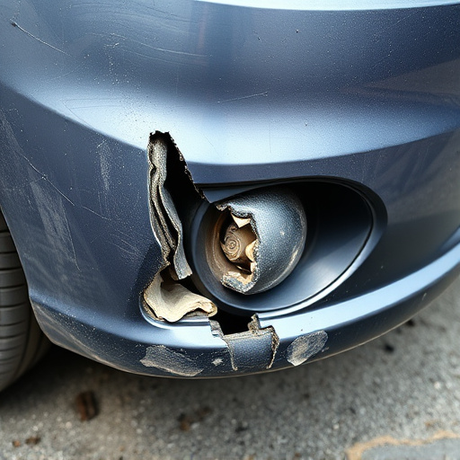 damaged car bumper