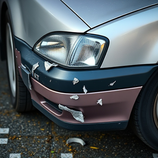 damaged car bumper