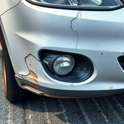 damaged car bumper