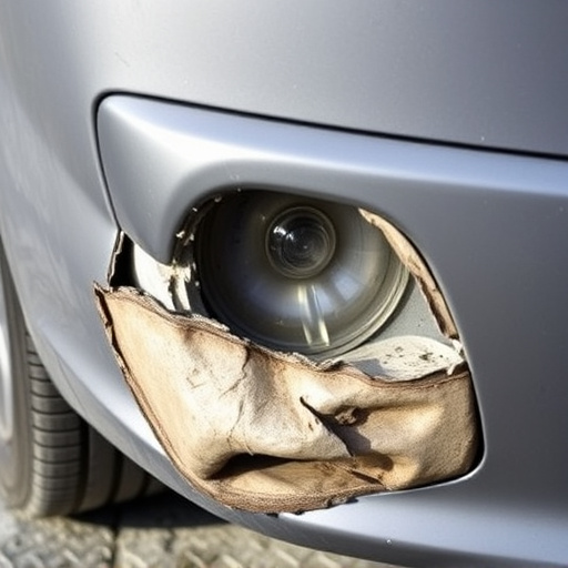 damaged car bumper