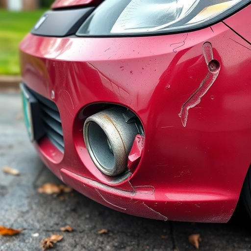 damaged car bumper