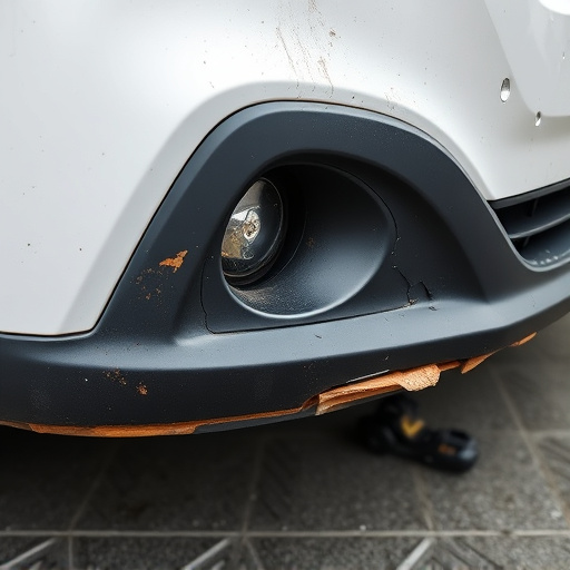 damaged car bumper