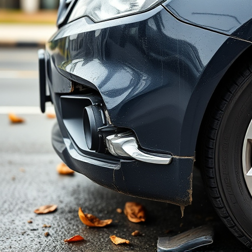 damaged car bumper