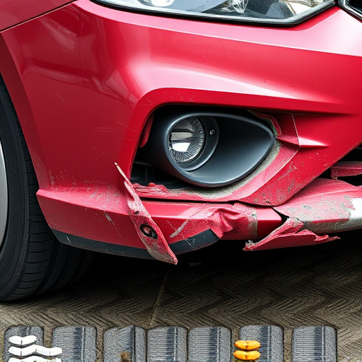 damaged car bumper