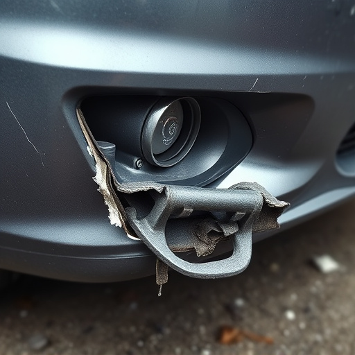 damaged car bumper