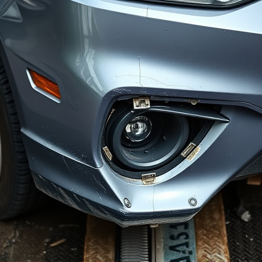 damaged car bumper