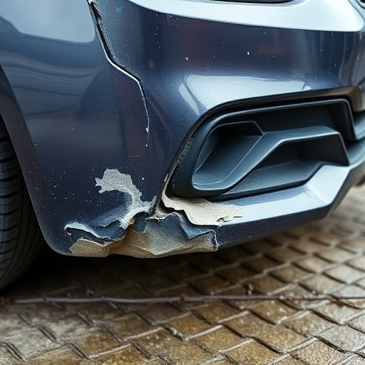 damaged car bumper