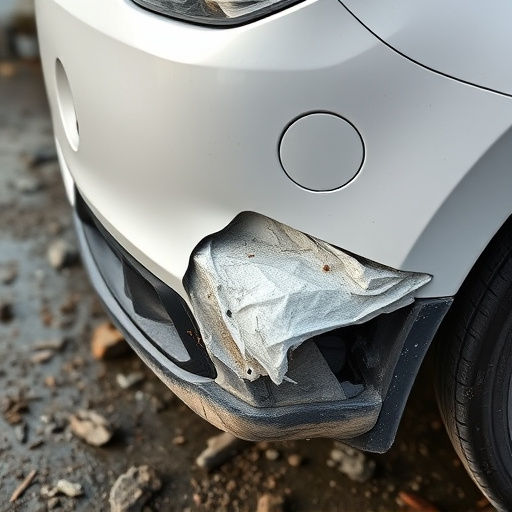damaged car bumper