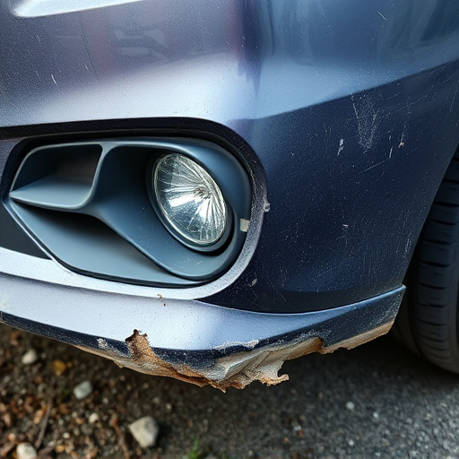 damaged car bumper