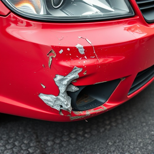 damaged car bumper