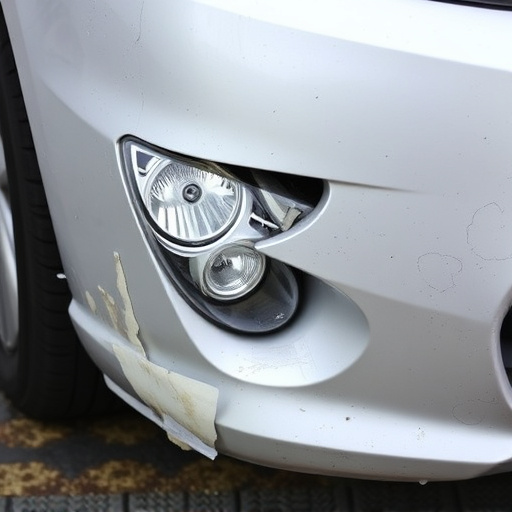 damaged car bumper