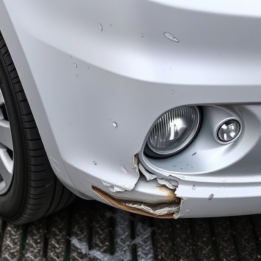 damaged car bumper