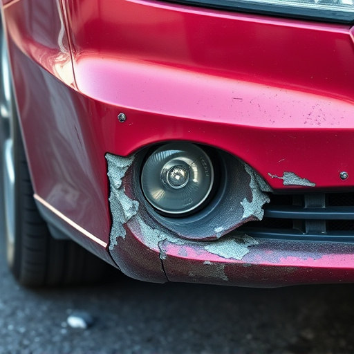 damaged car bumper
