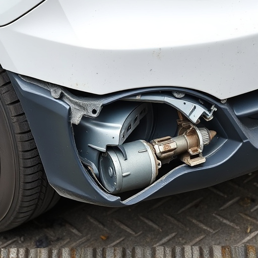 damaged car bumper
