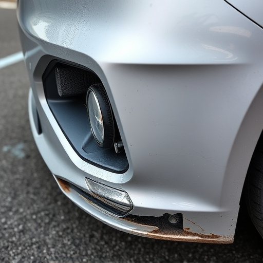 damaged car bumper