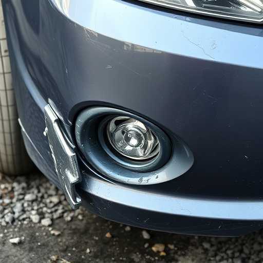 damaged car bumper