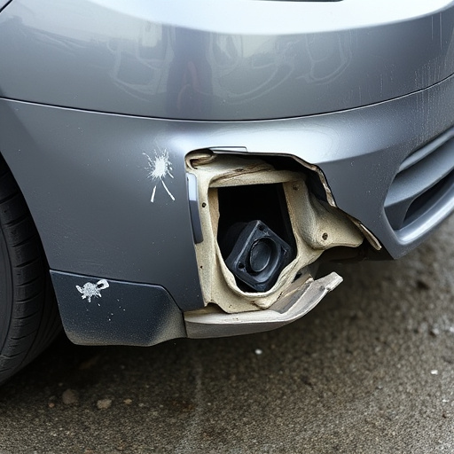 damaged car bumper