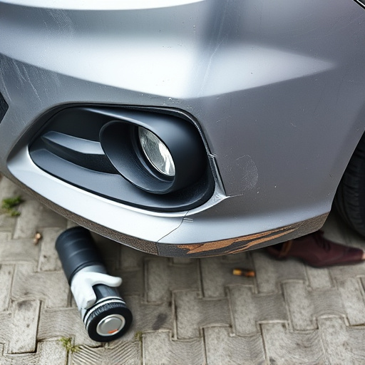 damaged car bumper