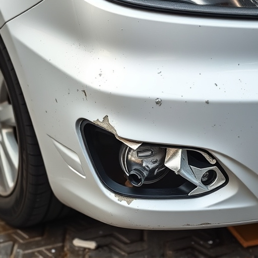 damaged car bumper