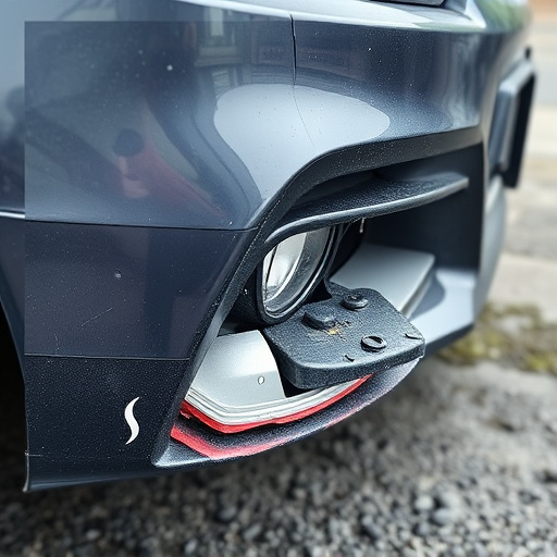damaged car bumper