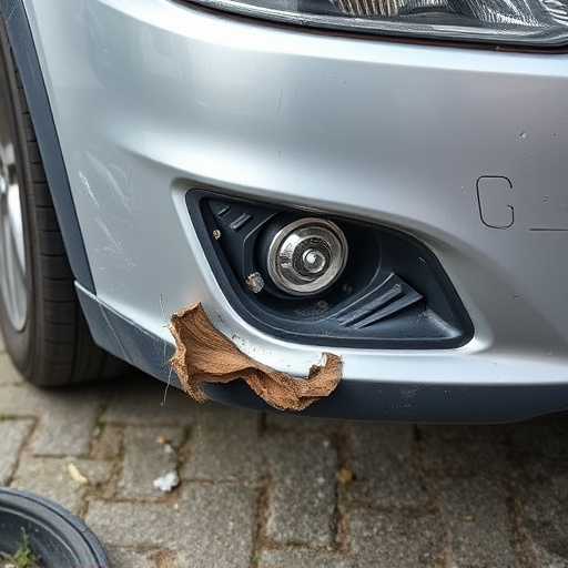 damaged car bumper