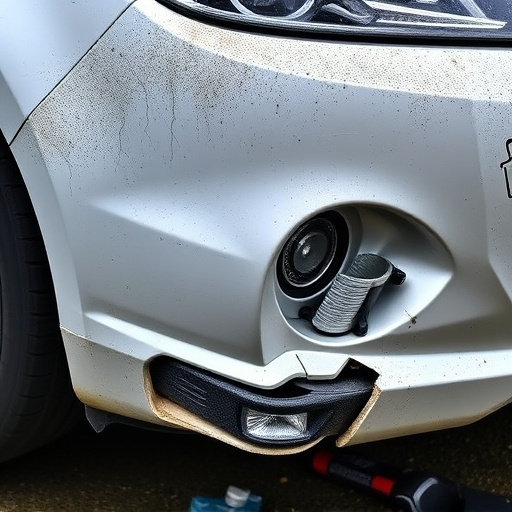 damaged car bumper