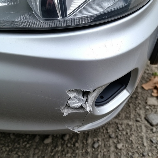 damaged car bumper