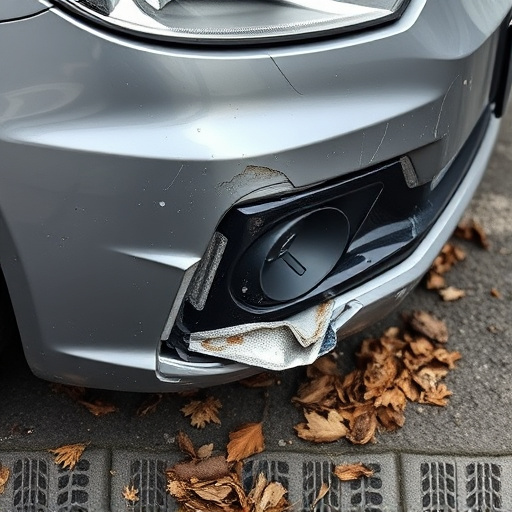 damaged car bumper