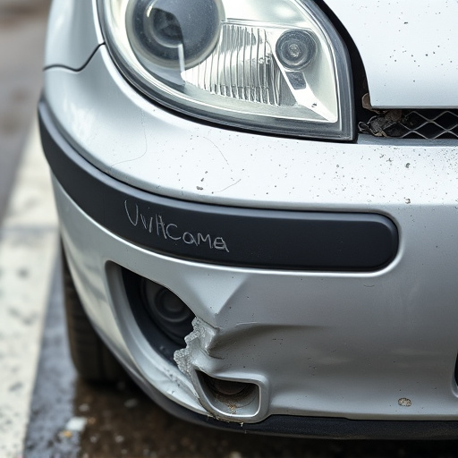 damaged car bumper