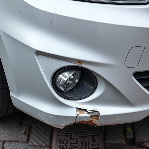 damaged car bumper