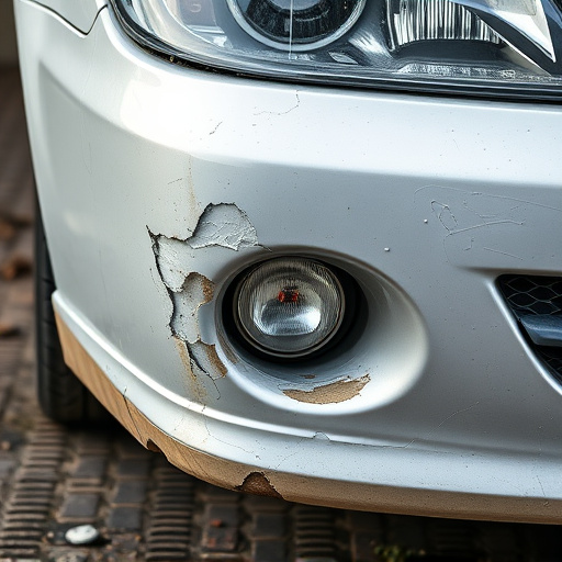 damaged car bumper