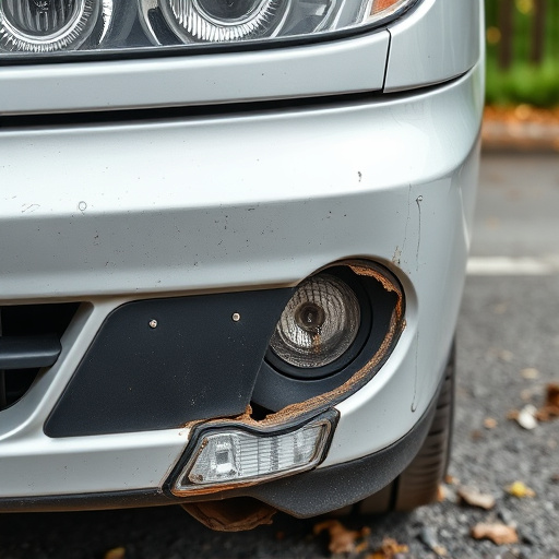 damaged car bumper
