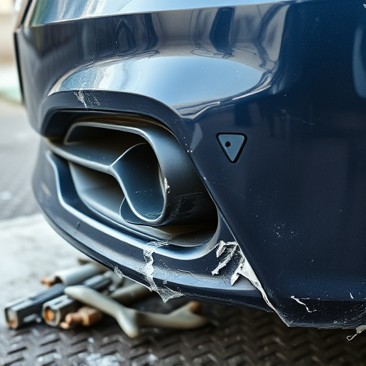damaged car bumper