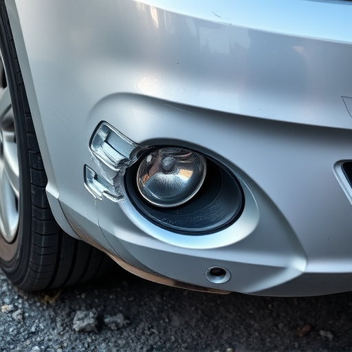 damaged car bumper