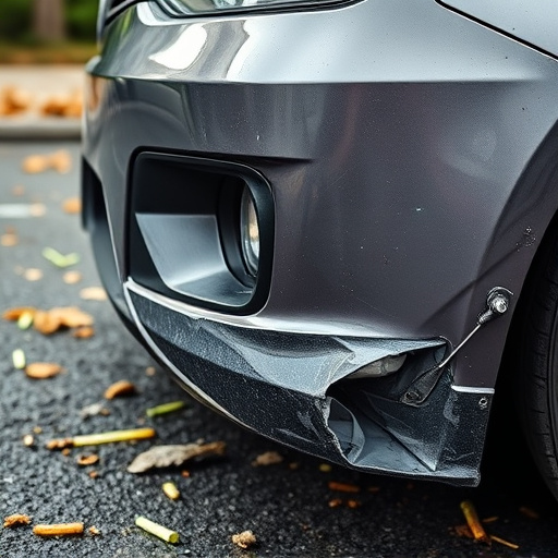 damaged car bumper