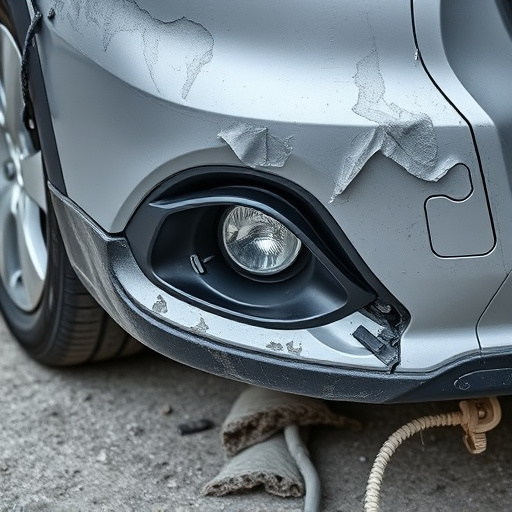 damaged car bumper