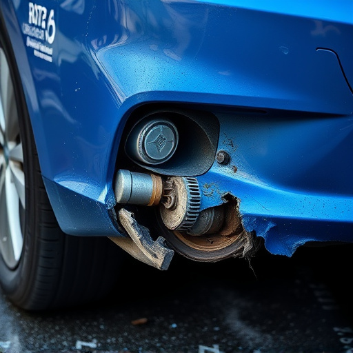 damaged car bumper