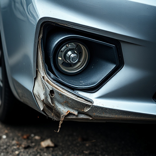 damaged car bumper