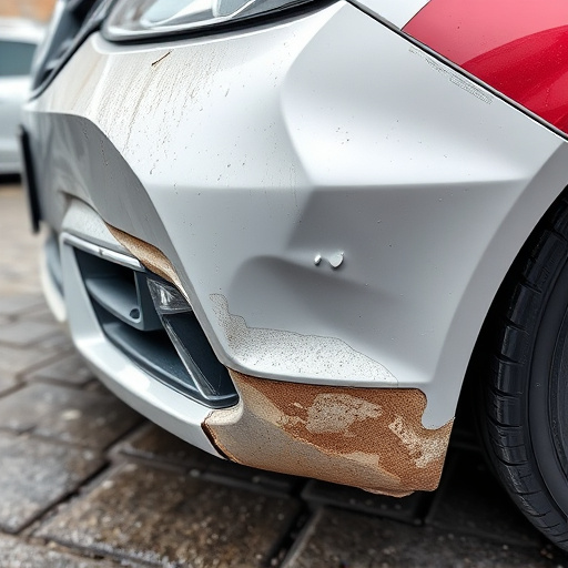 damaged car bumper
