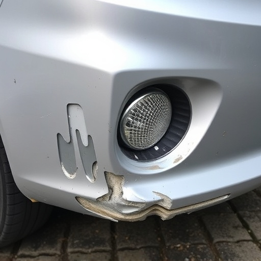 damaged car bumper