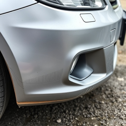 damaged car bumper