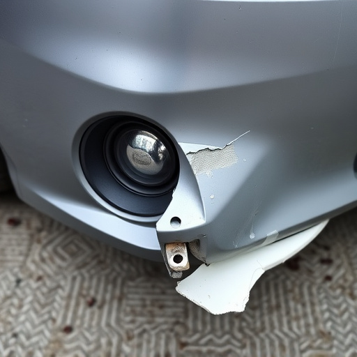 damaged car bumper