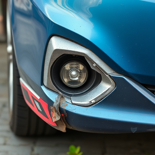 damaged car bumper
