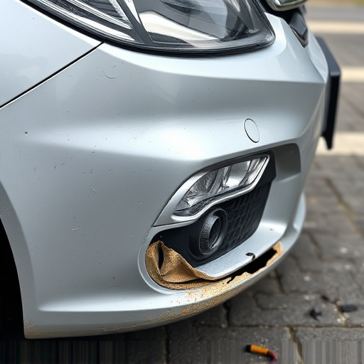 damaged car bumper