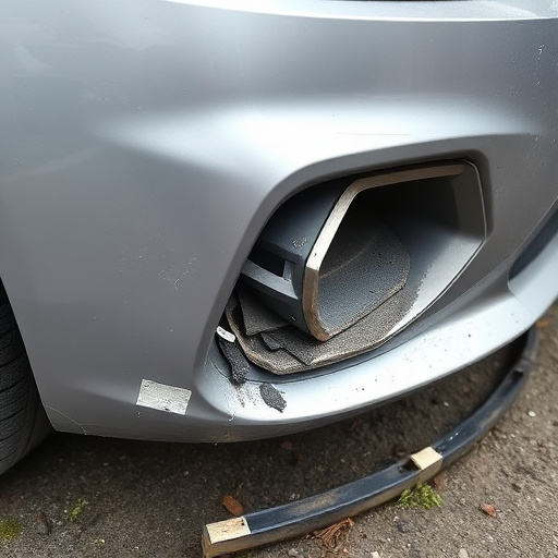 damaged car bumper