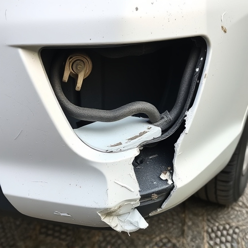 damaged car bumper